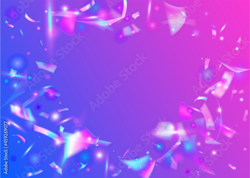 Birthday Background. Transparent Glitter. Unicorn Art. Retro Rea