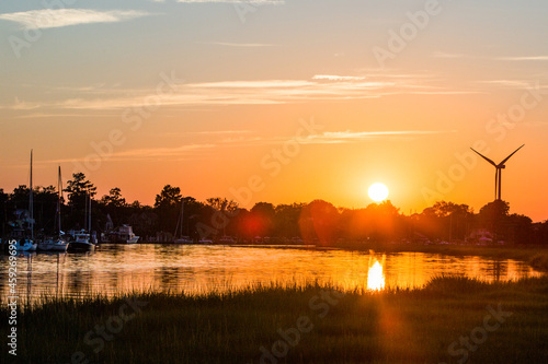 Lewes Rehoboth Canal at sunset photo