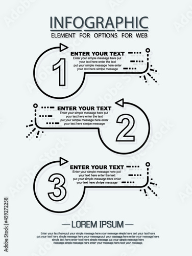 Infographic of three simple style options in black and white fifth edition