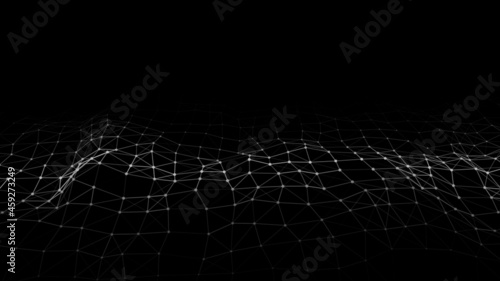 Technological wave of dots and lines. Technology background concept. Big data visualizations. Network connections. Vector illustration for website.