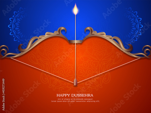 Happy Dussehra festival background with stylish bow