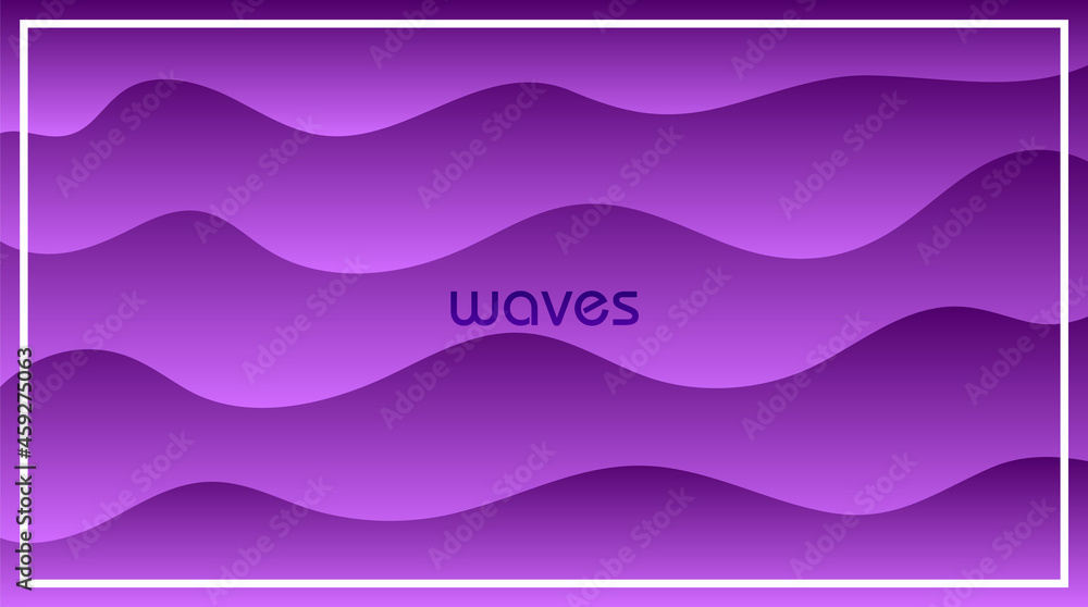 abstract waves paper cut background with purple
