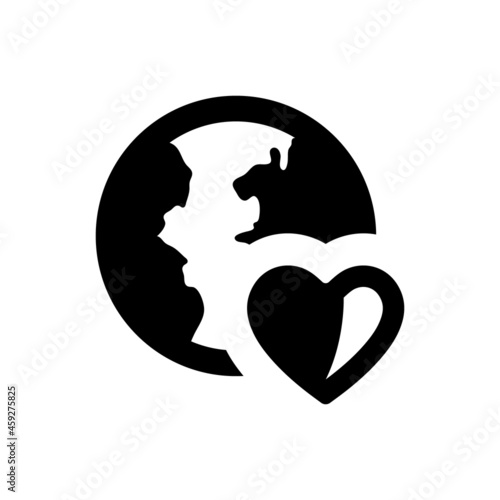 Earth love icon