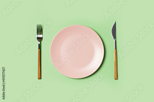 Spring and mothers day table layout with plate and tableware
