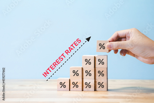 INTEREST RATES or financial,economy management concepts.crisis and solution.