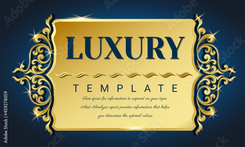 Golden outline floral border, decorative adornment