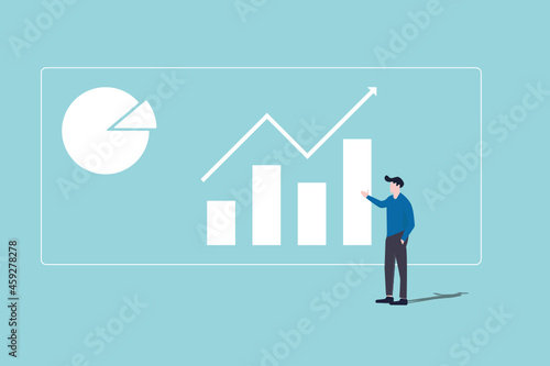 Business Man Presentation Flip Chart Finance,Businesspeople Training Conference Or Report