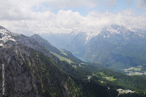 Panorama opening from Kehlstain mountain, the Bavarian Alps, Germany