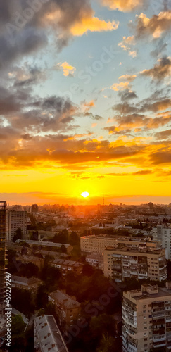 sunset over the city