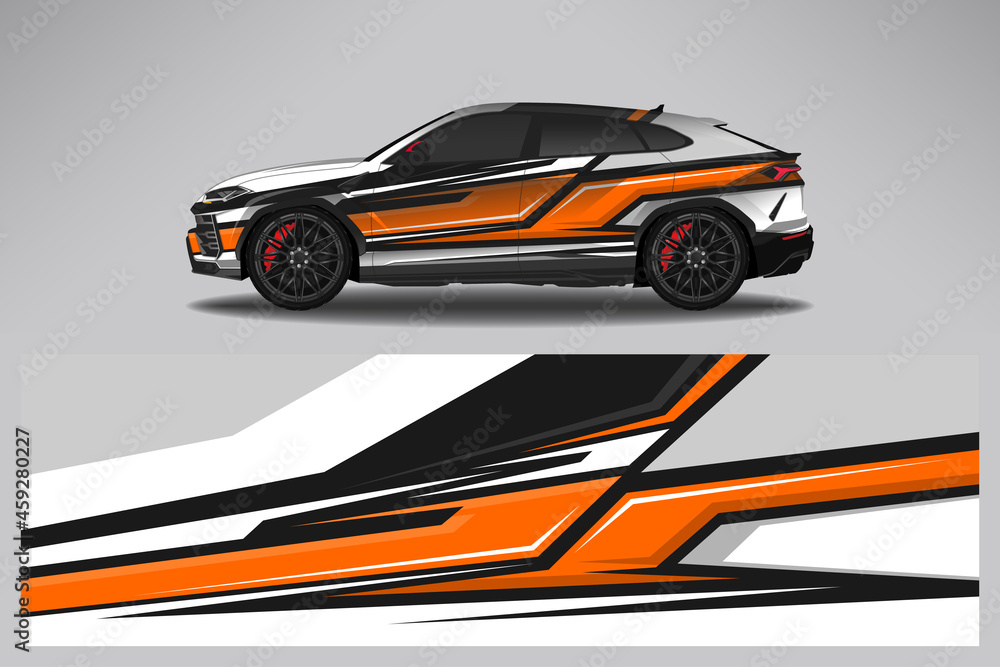 Wrap car vector design decal. Graphic abstract line racing background design for vehicle, race car, rally, adventure livery camouflage. Wrap car vector design decal. Graphic abstract line racing background design for vehicle, race car, rally, adventure livery camouflage.
