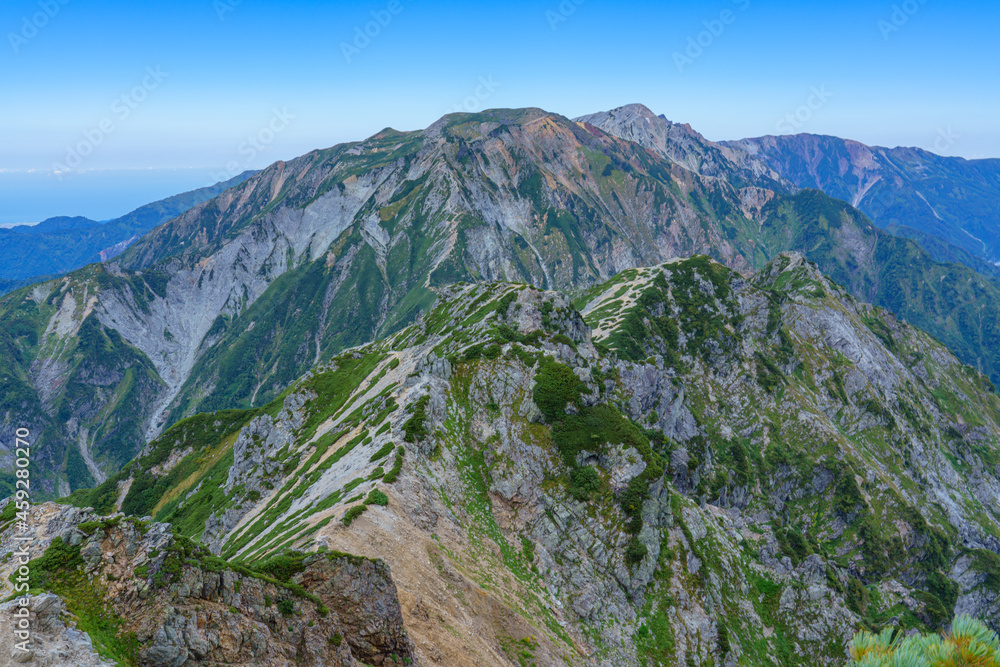 Obraz premium 唐松岳山頂からの白馬三山