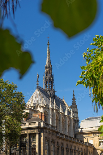 Detail of Sainte Chapelle with trees photo