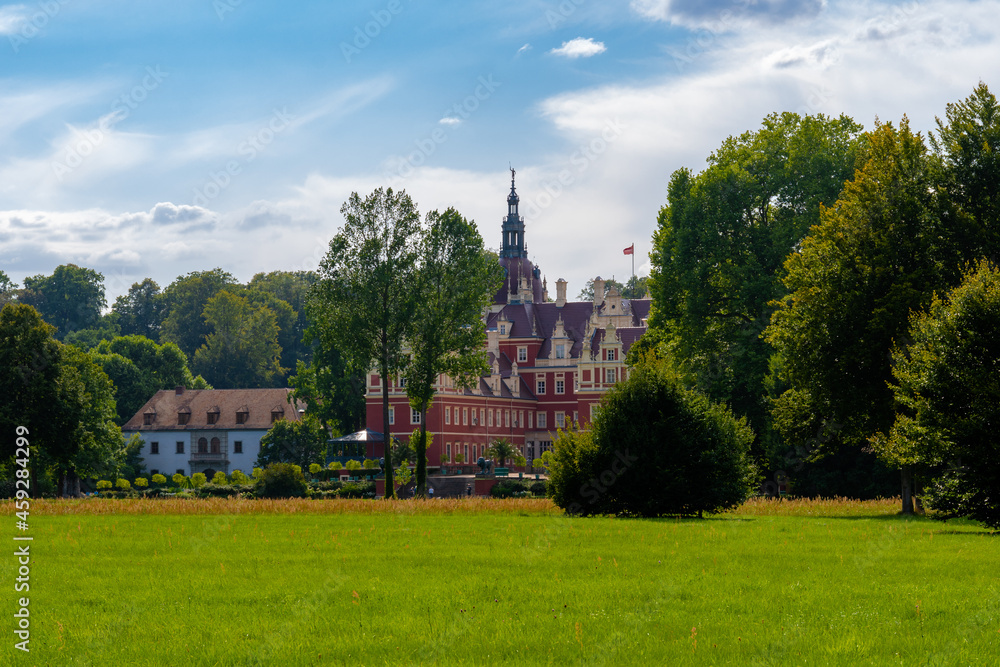 Bad Muskau with Prince Pückler Castle on the Polish border  / Bad Muskau mit dem Schloss Fürst Pückler an der polnischen Grenze 
