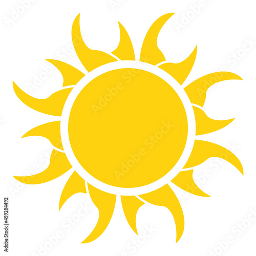 nvis20 NewVectorIllustrationSign nvis - yellow sun icon . heat / sunlight vector graphic sign . transparent background . AI10 / EPS10 . g10750