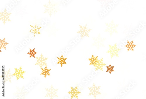 Wallpaper Mural Light Yellow vector texture with colored snowflakes, stars. Torontodigital.ca