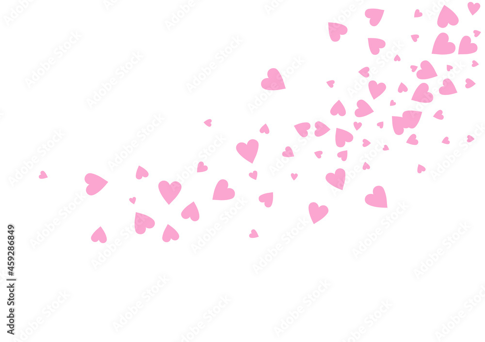 Pink Heart Vector White Backgound. Birthday