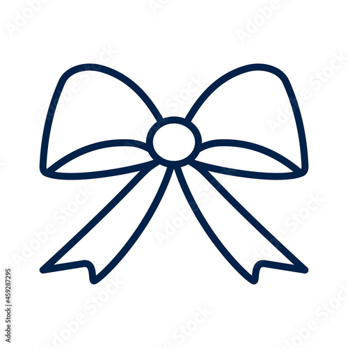 Bow ribbon icon logo template isolated on white background.
