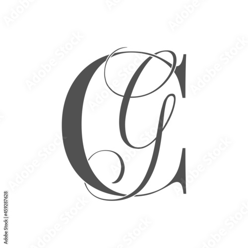 cg, gc, monogram logo. Calligraphic signature icon. Wedding Logo Monogram. modern monogram symbol. Couples logo for wedding