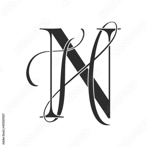 nh,hn, monogram logo. Calligraphic signature icon. Wedding Logo Monogram. modern monogram symbol. Couples logo for wedding