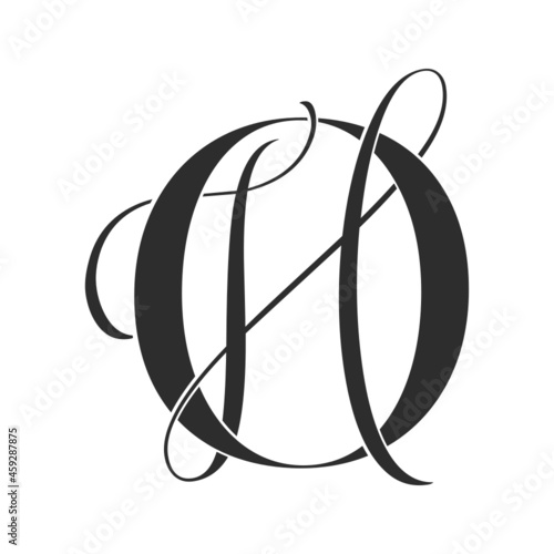 oh,ho, monogram logo. Calligraphic signature icon. Wedding Logo Monogram. modern monogram symbol. Couples logo for wedding