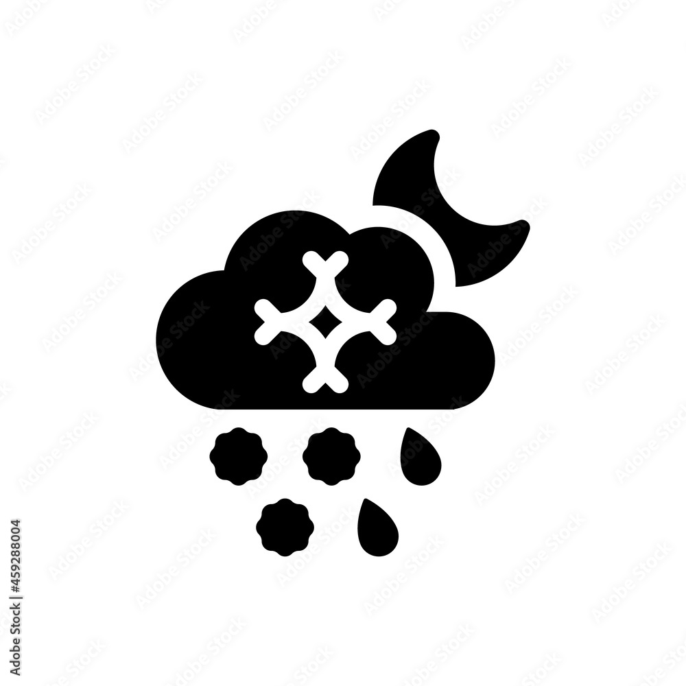 Night snow rain icon Night snow rain icon