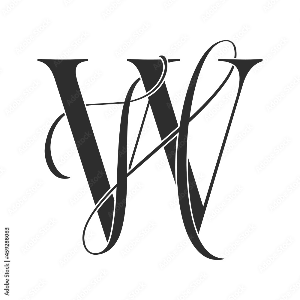 wh,hw, monogram logo. Calligraphic signature icon. Wedding Logo ...