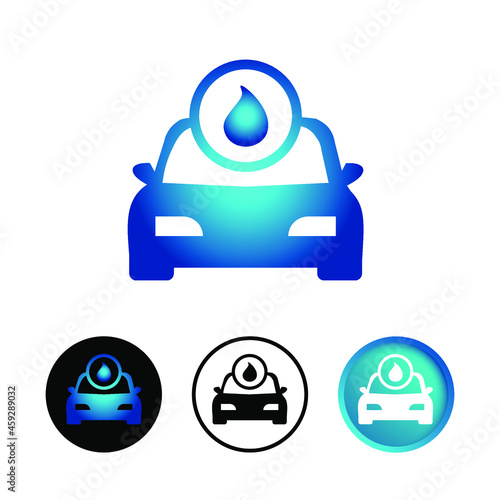 Abstract Car With Oil Icon Set