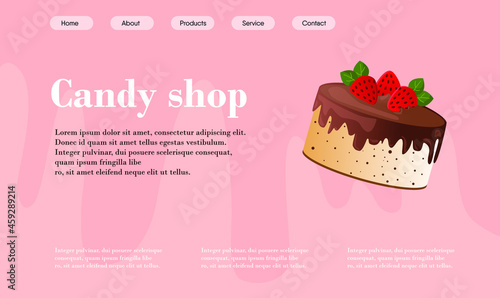 Banner with sweets for the site of a pastry shop, home pastry chef, bakery.