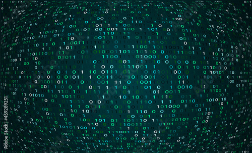 Binary Code Vector Background. Cyber Attack, Ransomware, Malware