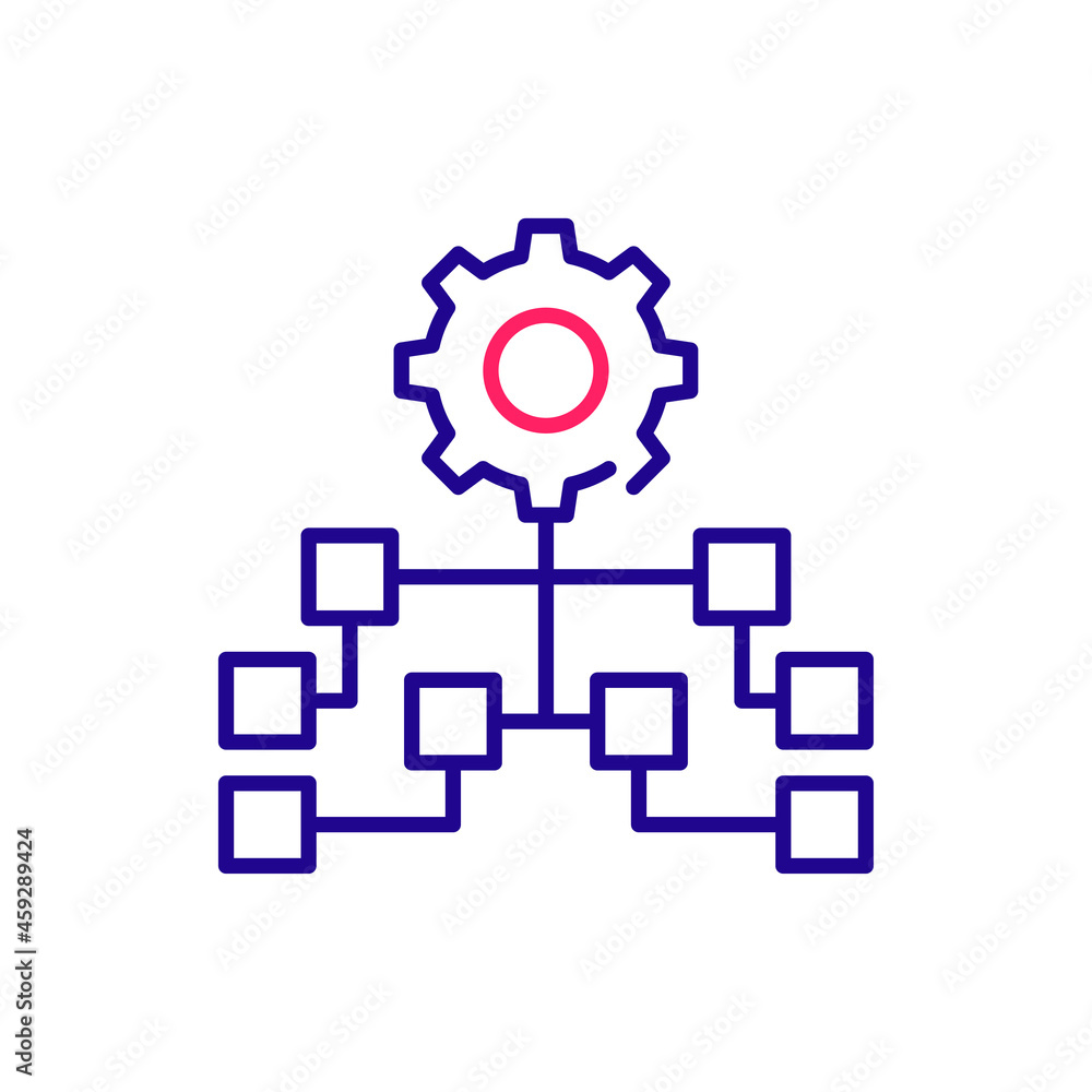 Cascading Indicator vector 2 colour icon style illustration. EPS 10 file