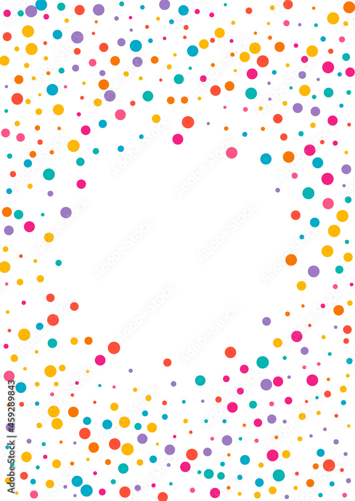 Bright Polka FallingFestive Vector White Bright Polka FallingFestive Vector White