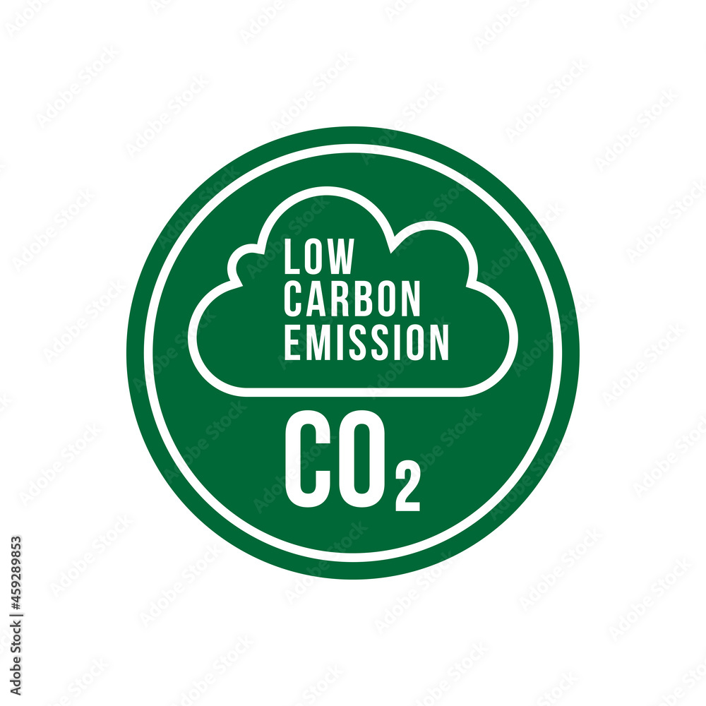 Low carbon emission vector label Low carbon emission vector label