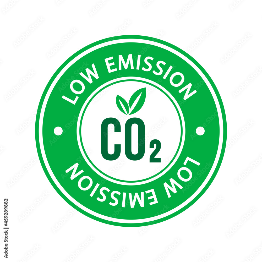 Low carbon emission vector label Low carbon emission vector label