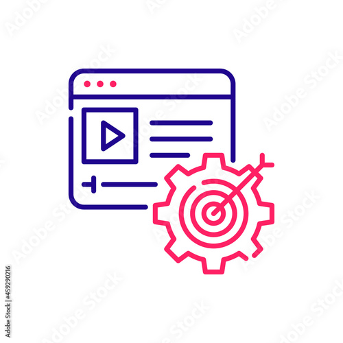 CRM vector 2 colour icon style illustration. EPS 10 file