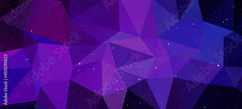 Trendy polygonal space background. Colorful geometric galaxy illustration