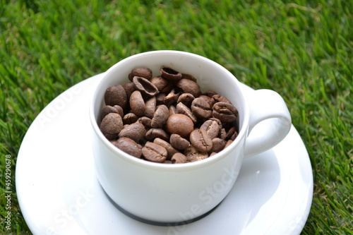 coffee beans in a cup