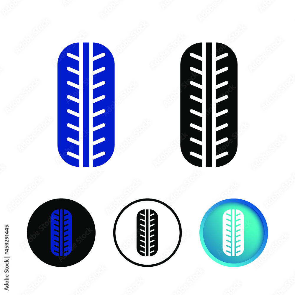 Abstract Front Wheel Icon Set Abstract Front Wheel Icon Set