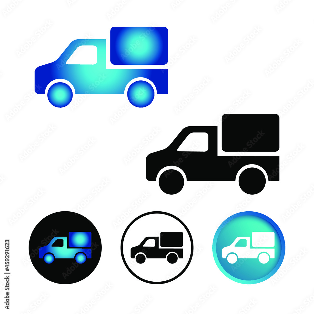 Abstract Transportation Van Icon Set Abstract Transportation Van Icon Set