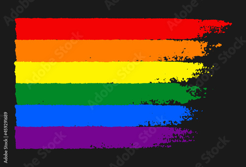 Pride Month celebrated in the month of June. Lesbian  Gay  Bisexual  Transgender and Queer  LGBTQ . Vector rainbow LGBT flag Design for sticker  card  poster  banner  tattoo  t-shirt  or logo.