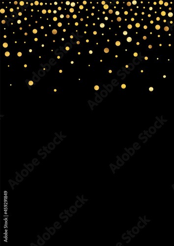 Golden Dust Paper Vector Black Background.