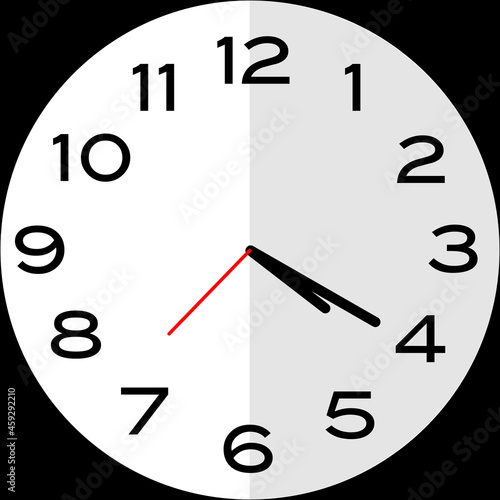 20 minutes past 4 o'clock analog clock icon