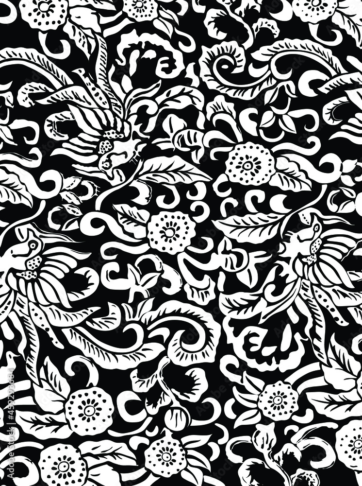 indonesian batik. indonesian batik pattern vector. Batik Indonesian: is ...