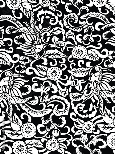 indonesian batik. indonesian batik pattern vector. Batik Indonesian: is a technique of wax-resist dyeing applied to whole cloth, or cloth made using this technique originated from Indonesia. 