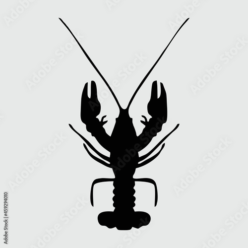 Lobster Silhouette, Loster Isolated On White Background