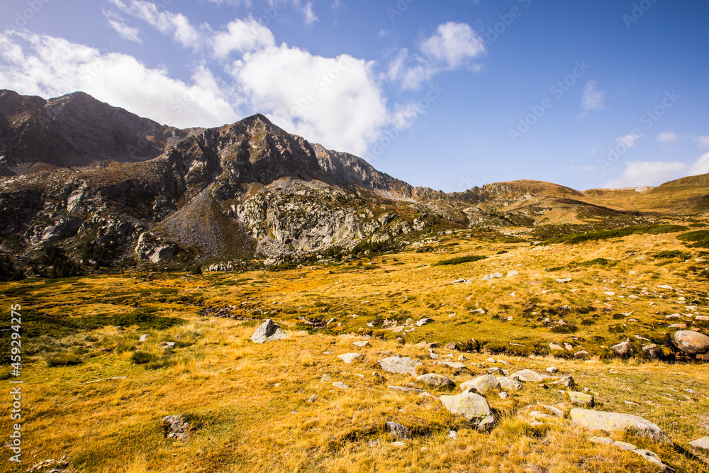 Obraz premium Mountain landscape in Campcardos valley, Pyrenees, France