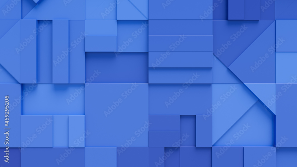 Blue 3D Shapes arranged to create a Tech abstract wallpaper. 3D Render . Blue 3D Shapes arranged to create a Tech abstract wallpaper. 3D Render .