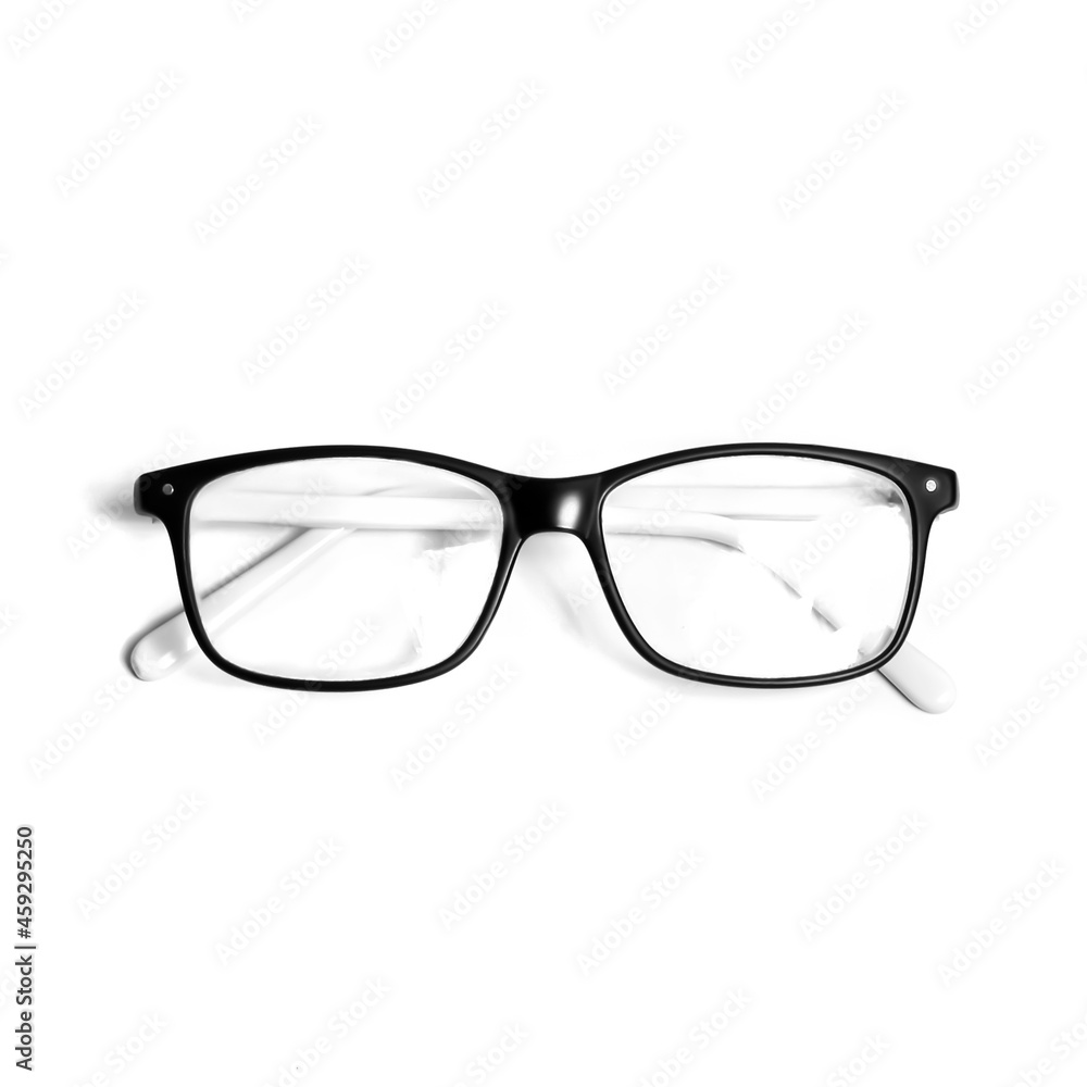 glasses on white background