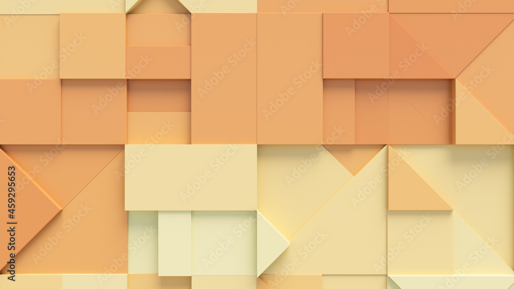 Collection of Orange and Yellow 3D Blocks form a wall. Business background . Collection of Orange and Yellow 3D Blocks form a wall. Business background .