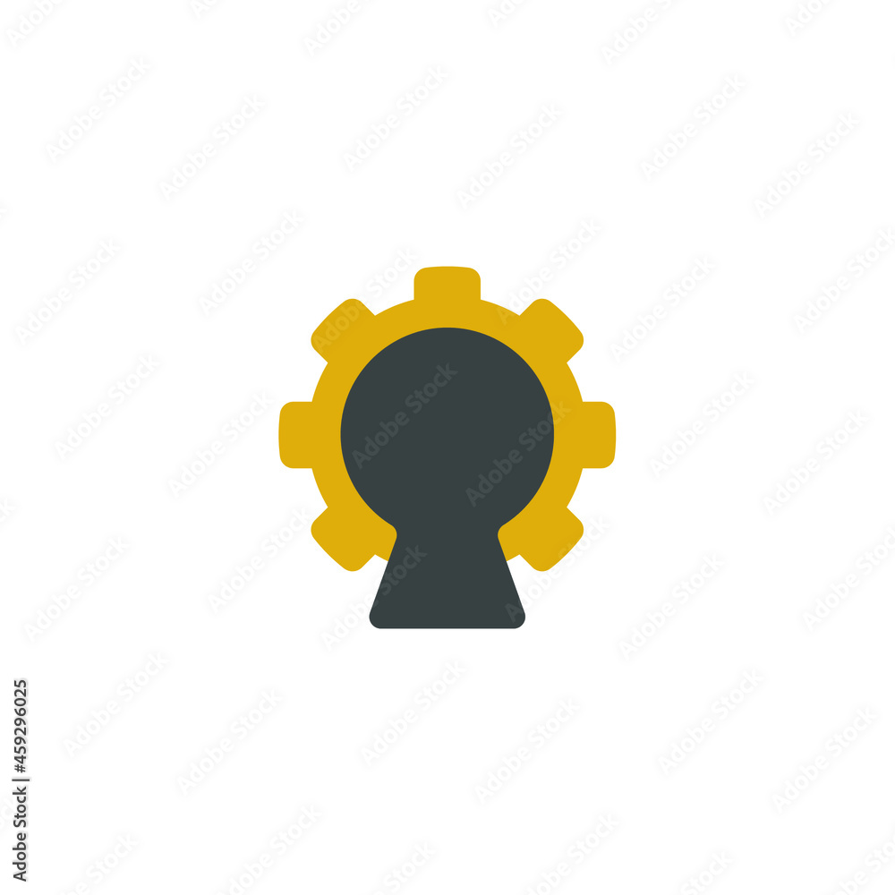 unlock logo with gear design for escape logo unlock logo with gear design for escape logo
