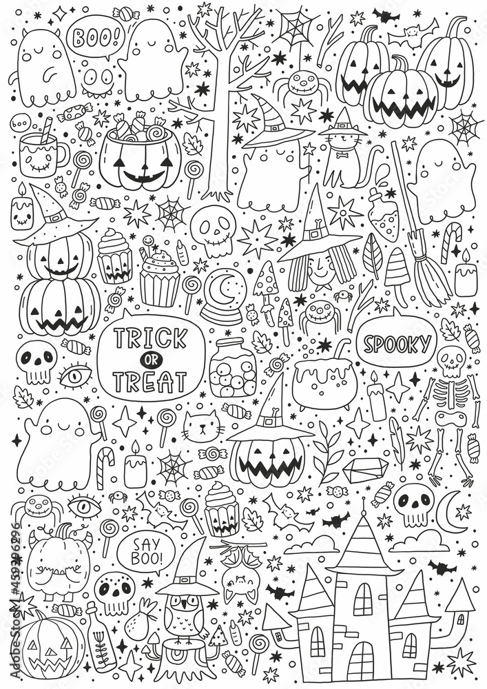 Premium Vector  Halloween coloring pages for kids